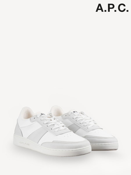 A.P.C. White Leather Essential Trainers (AT6238) | AED1,601