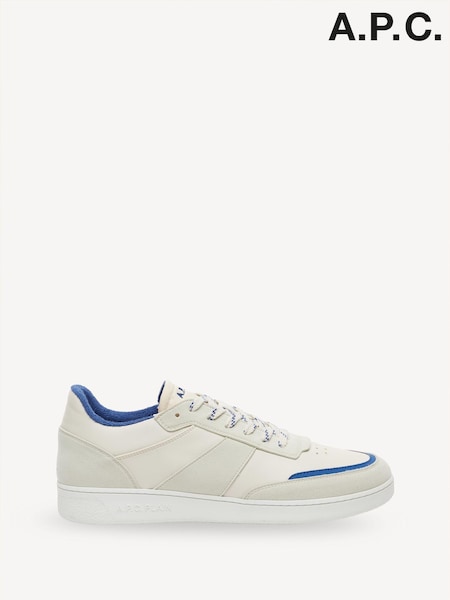 A.P.C. White & Blue Leather Essential Trainers (AT6241) | €364