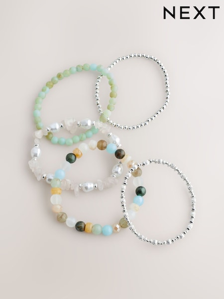 Silver Tone Multi Coloured Stretch Bracelet Pack (AT6249) | €26.50