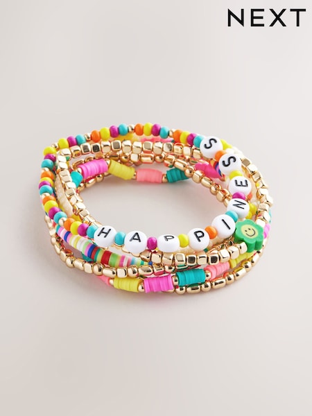 Multi Coloured Happiness Stretch Bracelet Pack (AT6257) | €13