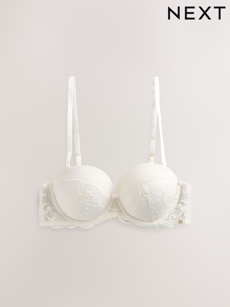 Cream Strapless Multiway Push Up Wow Tripple Boost Lace Multiway Bra A-D (AT6283) | €28