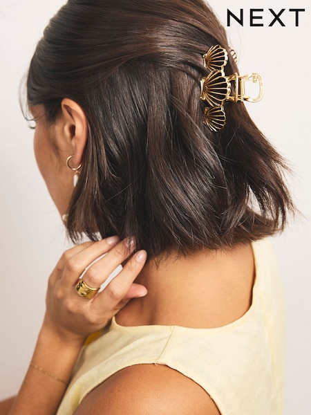 Gold Tone Shell Claw Hair Clip (AT6300) | $16