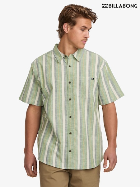 Billabong Green 100% Cotton All Day Stripe Short Sleeve Shirt (AT6317) | 3 304 грн