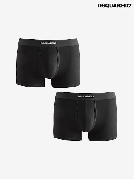 DSquared2 Black Underwear Waistband Logo Boxers 2 Pack (AT6363) | ₪392