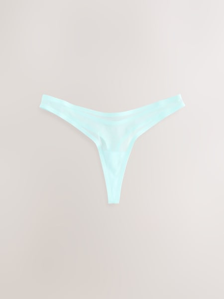 Turquoise Blue Thong Invisible Bonded Mesh Thong (AT6372) | €11