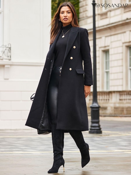 Sosandar Double Breasted Longline Coat (AT6409) | ‏779‏₪