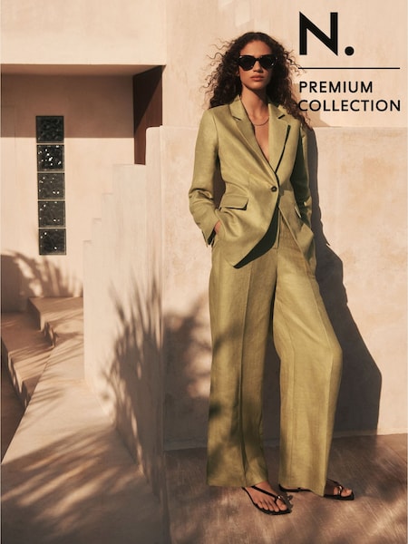 Green N Premium 100% Linen Wide Leg Trousers (AT6501) | €81