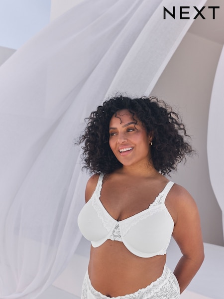 White F-K Ultimate Support Comfort Lace Minimising Full Cup Bra (AT6504) | €29
