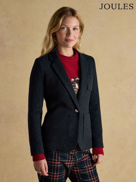 Joules Albury Navy Cotton Rich Blazer (AT6530) | €183