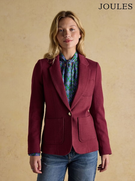 Joules Albury Burgundy Red Cotton Rich Blazer (AT6531) | R$ 1.275