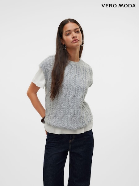 VERO MODA Pullover Crew Neck Knitted Vest (AT6611) | ‏105 د.إ.‏