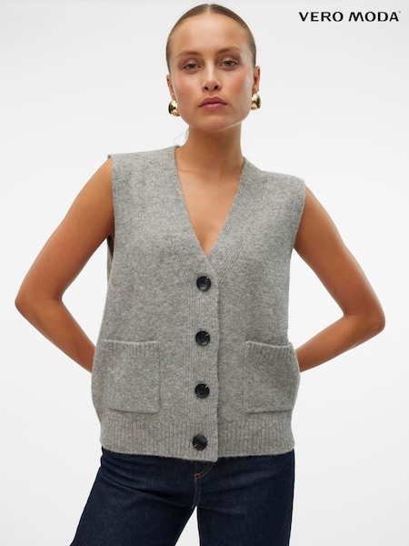 VERO MODA Sleeveless Knitted Button Down Top (AT6623) | 193 LEI