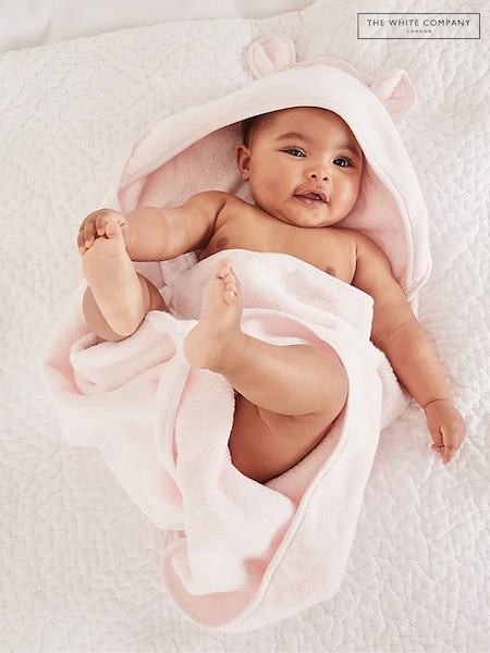 The White Company Pink 100% Cotton Hydrocotton Bear Hooded Towel (AT6645) | $65 - $74