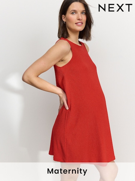 אדום - Maternity Mini Dress (AT6719) | ‏100‏₪