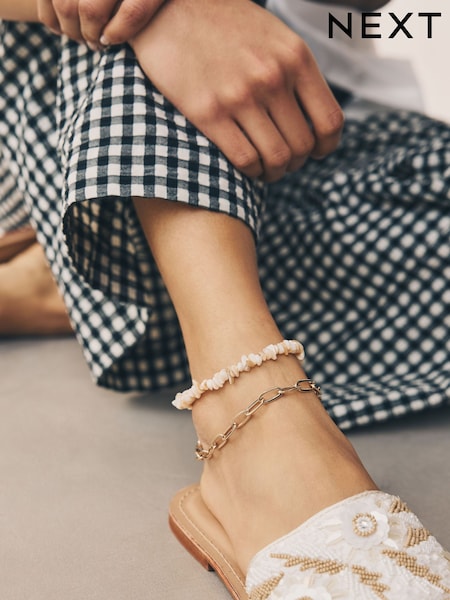 Natural Real Shell Chipping Anklet Pack (AT6731) | 54 QAR