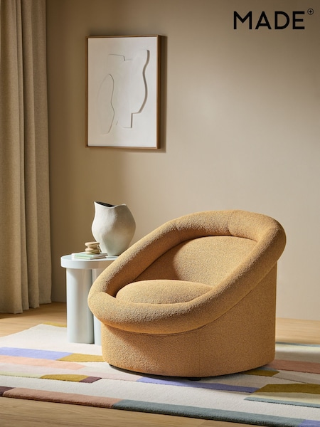 MADE.COM Caramel Brown Boucle Seattle Accent Chair (AT6764) | €631