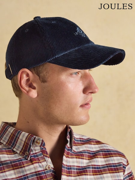 Joules Chadwick Navy Corduroy Baseball Cap (AT6828) | R$ 190