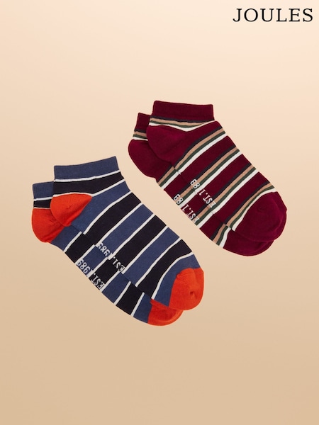 Joules Men's Rilla Red Pack of Two Trainer Socks (AT6844) | R$ 80