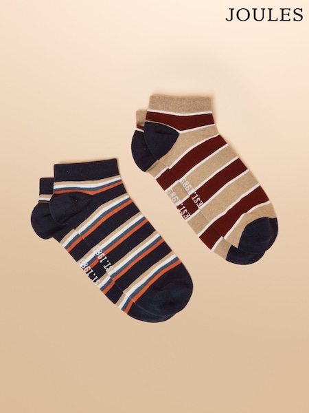 Joules Men's Rilla Navy Pack of Two Trainer Socks (AT6846) | R$ 80