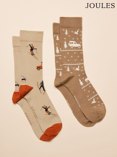Joules Kingsbury Green/Navy 2 Pack Socks (AT6860) | R$ 100