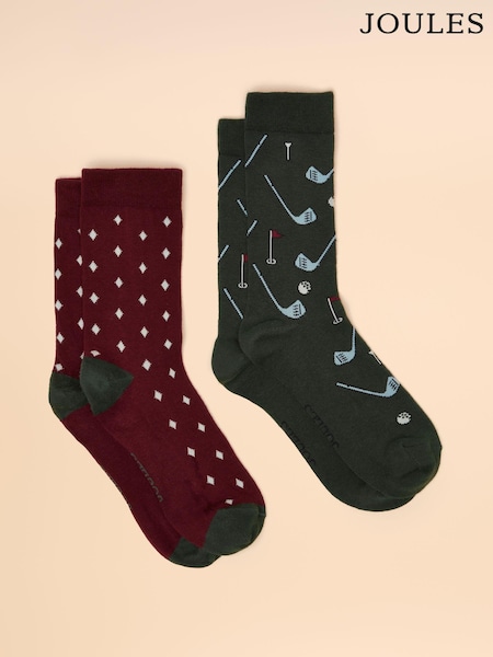 Joules Kingsbury Red/Green 2 Pack Socks (AT6868) | R$ 100