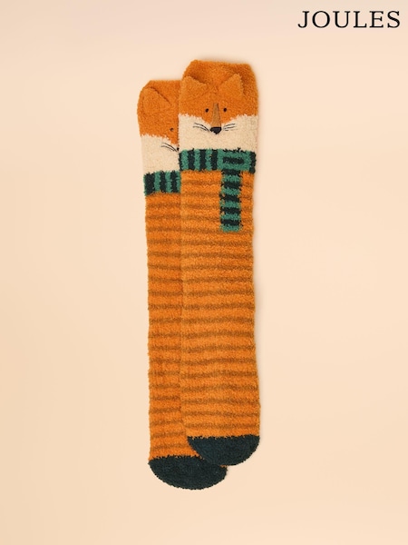 Joules Fluffy Orange Socks (AT6880) | R$ 100