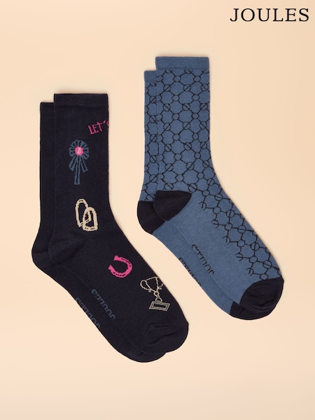 Joules Everyday Navy 2 Pack Socks (AT6912) | R$ 100