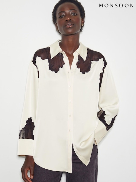 Monsoon Leah Western Lacy Satin Shirt (AT6951) | ‏161 ر.ق.