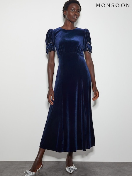 Monsoon Blue Belle Bow Sleeve Midi Dress (AT6955) | € 90