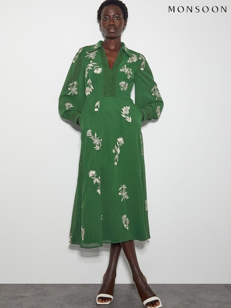 Monsoon Green Erica Shirt Dress (AT6961) | € 234
