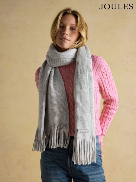 Joules Rosa Grey Knitted Scarf (AT7042) | R$ 225