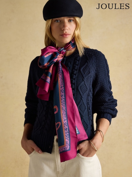 Joules Windsor Navy Silk Scarf (AT7051) | R$ 445