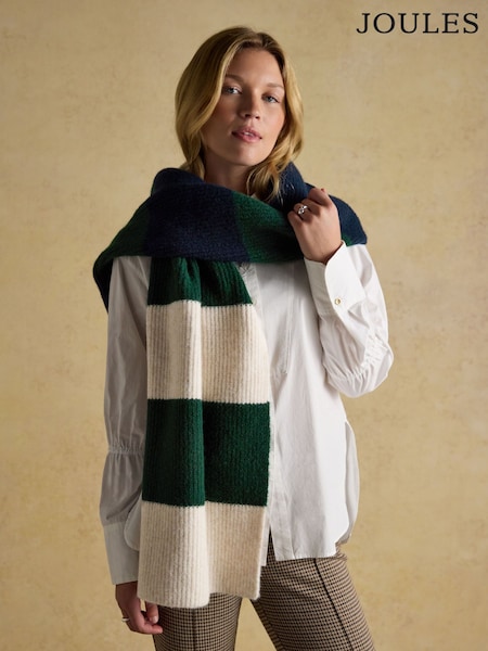 Joules Popley Green/Blue Stripe Scarf (AT7080) | €30