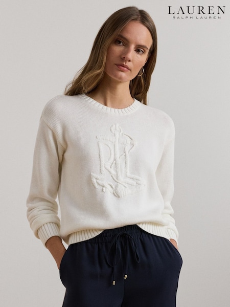 Lauren Ralph Lauren Riednee Tonal Anchor-Logo Knit Jumper (AT7117) | 1,706 LEI