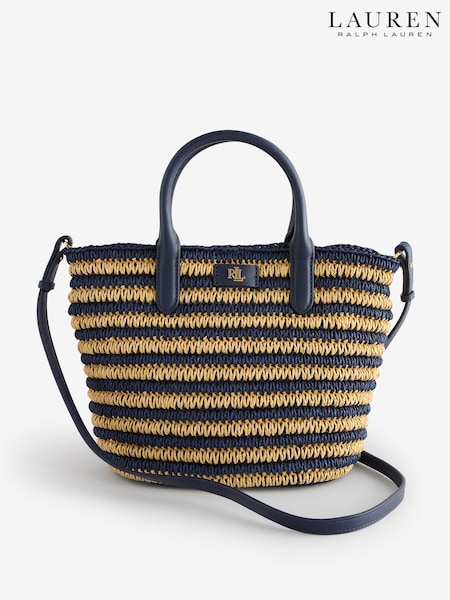 Lauren Ralph Lauren Natural Brie Striped Straw Raffia Tote Bag (AT7173) | 310 €