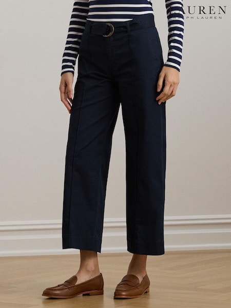 Lauren Ralph Lauren Brienda Twill Wide Leg Trousers (AT7187) | 828 LEI