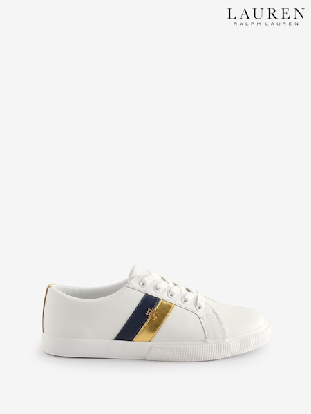 Lauren Ralph Lauren Janson Logo Leather Trainers (AT7195) | €156