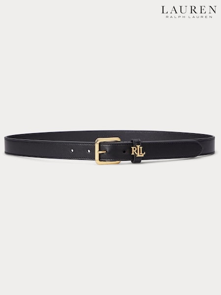 Negro - Lauren Ralph Lauren Smooth Leather Keeper Logo Belt (AT7196) | 126 €