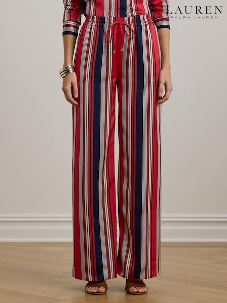 Lauren Ralph Lauren Ziakash Striped Satin Charmeuse Wide-Leg Trousers (AT7207) | €151