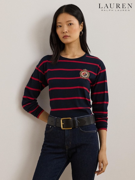 Lauren Ralph Lauren Belkis Striped Knit T-Shirt (AT7213) | 724 LEI
