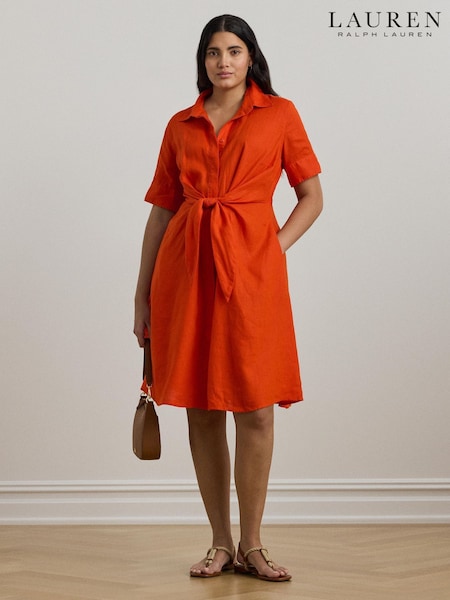 Lauren Ralph Lauren Curve Wakana Linen Belted Shirt Dress (AT7218) | €399