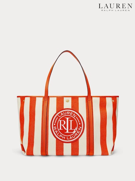 Lauren Ralph Lauren Emerie Twill Herringbone Slouchy 100% Cotton Tote Bag (AT7223) | €356