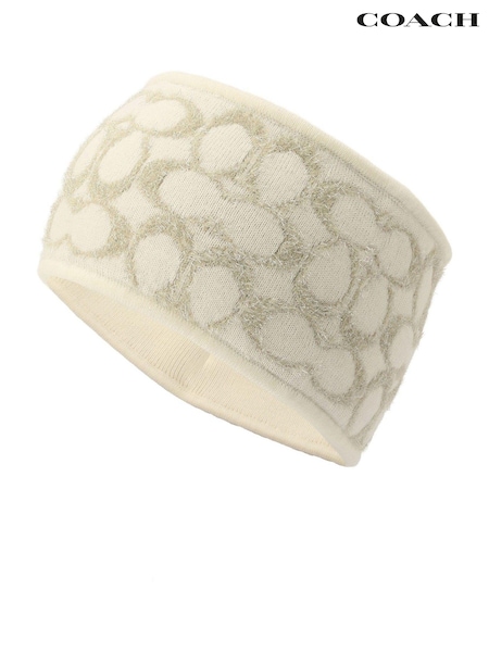 COACH Cream Signature C Metallic Headband (AT7322) | €58