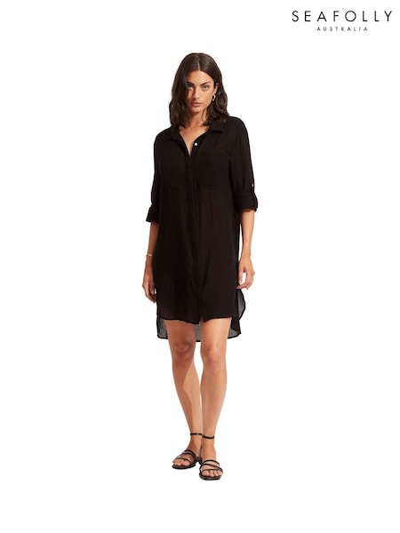 Musta - Seafolly Rypytetty Twill Beach Coverups (AT7390) | €110