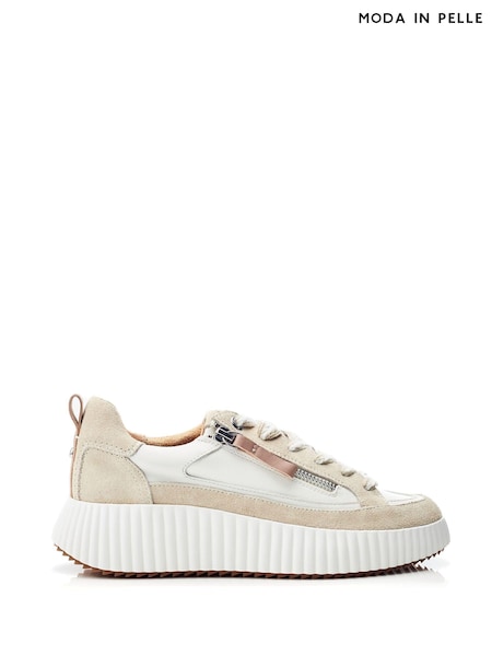 Moda in Pelle Bouville Chunky Two Tone Side Zip Leather Trainers (AT7407) | €126