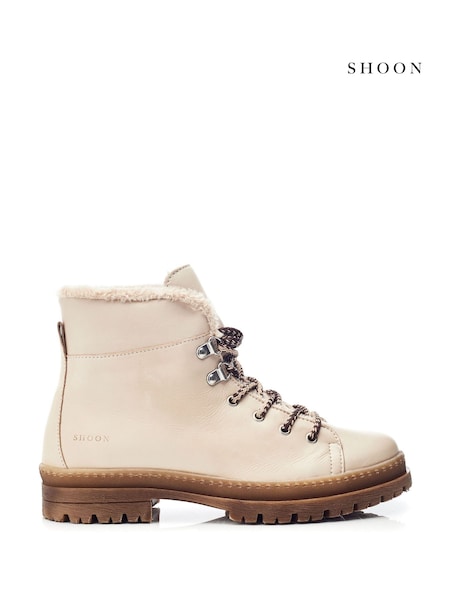 Moda in Pelle Onella Lace-Up Stitch Detail Leather Boots (AT7408) | $243