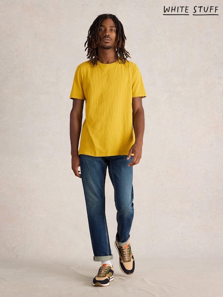 White Stuff Yellow Abersoch Short Sleeve 100% Cotton T-Shirt (AT7416) | €21