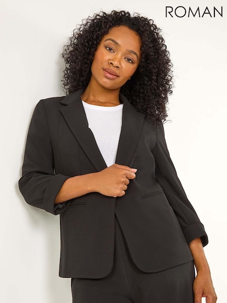 Roman Black Petite Revere Collar Stretch Jacket (AT7441) | €60