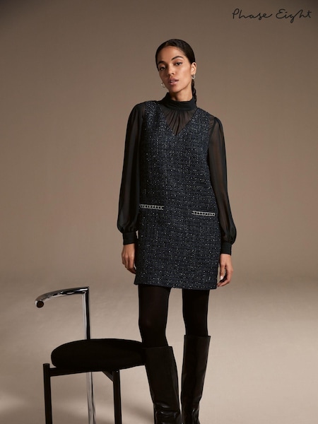 Phase Eight Blue Sabine Tweed Dress (AT7537) | €72