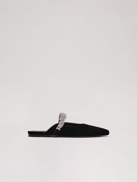 Phase Eight Black Velvet Mules (AT7550) | AED259